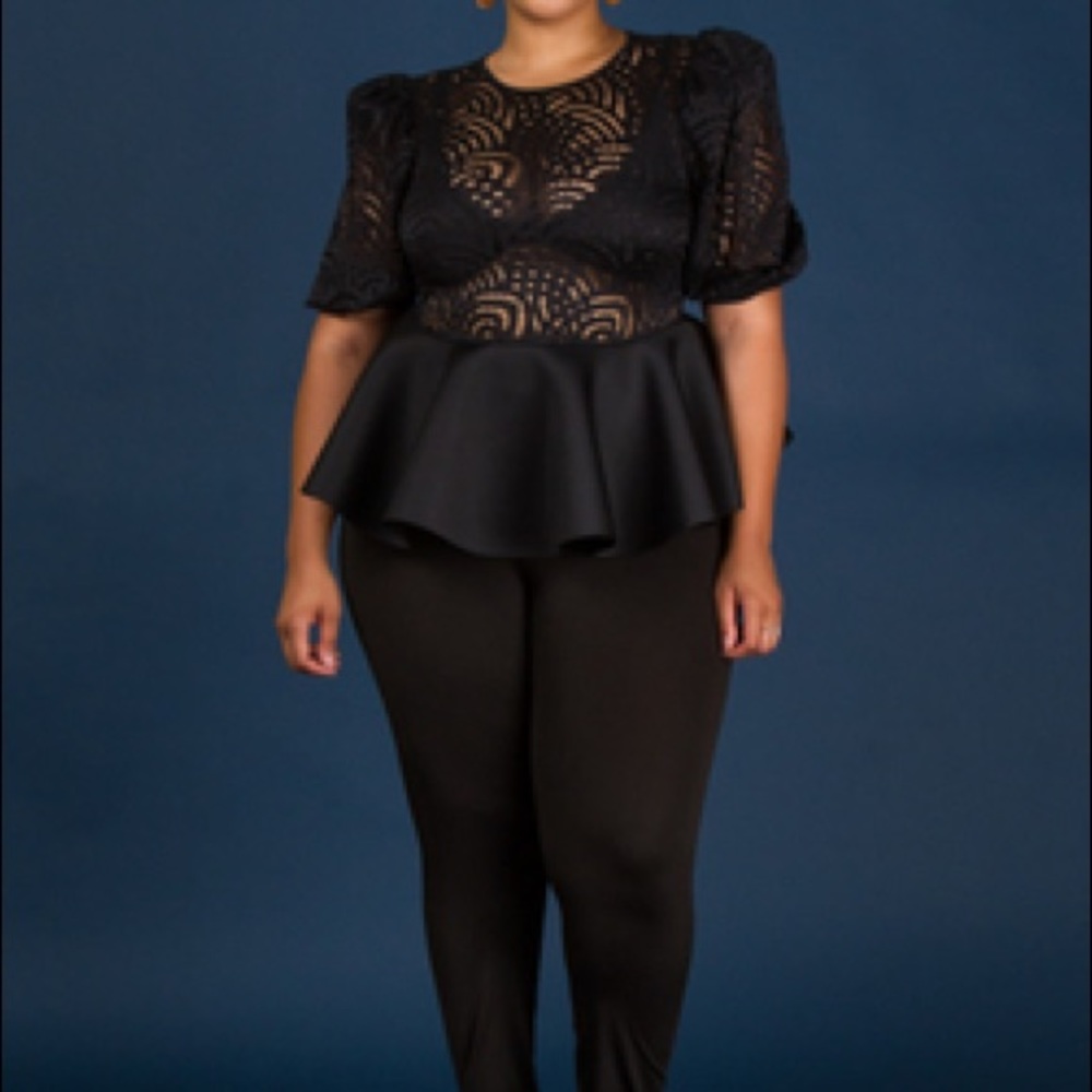 Black Lace Peplum